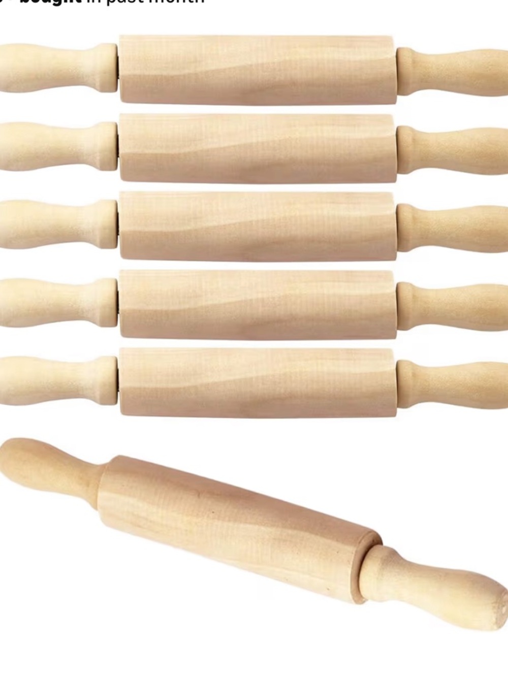 6 Pack Mini Wood Rolling Pin,Great for Children Kids Girls and Boys,Small Wooden